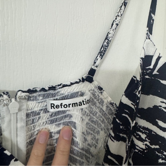 Reformation Dove Dress Naked Lunch Navy Blue Midi Dress Size 2 - Picture 6 of 8